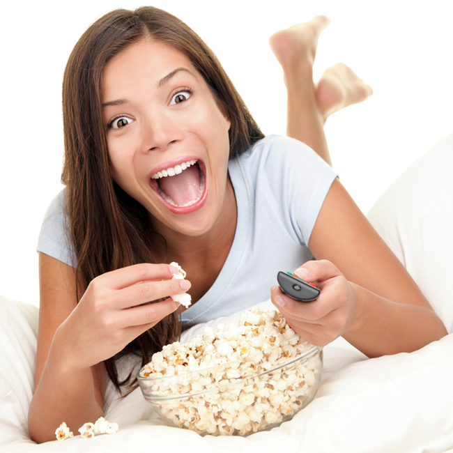 8.) I can enjoy popcorn when I see a movie though, right? I wouldn't if I were you! Popcorn can get stuck in your teeth and cause infections. Also, biting down on a kernel can crack your teeth if you susceptible to that kind of damage.