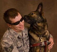 8. Xxon: A guide dog for retired Air Force staff sergeant Michael Malarsie, who was blinded in an explosion in Afghanistan, Xxon recently helped Michael become the Air Force's first blind active duty airman.