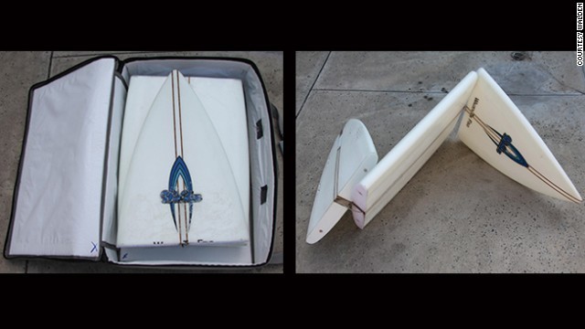 3. The Tri-fold surfboard, for all those surfers who miss the waves while away from home but don't want to drag along their huge board.