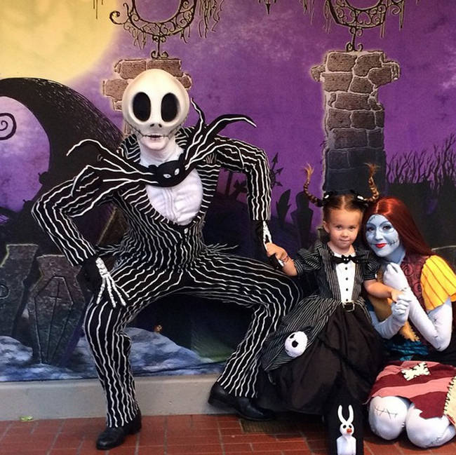 Having a spooky time with Jack and Sally.