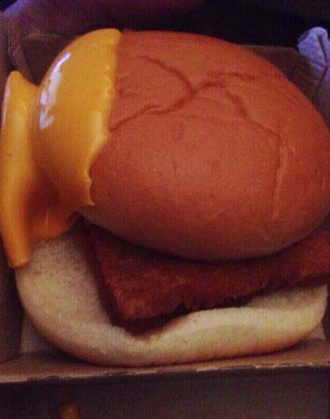 7.) That top bun must be really weighed down by the tartar sauce.