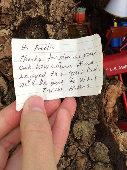 Today, hikers write to "Freddie" (sometimes spelled "Freddy"), the postmaster.