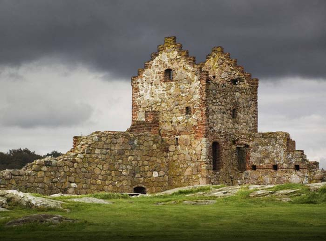 1.) Hammershus Castle, Denmark - In the 1300's this was Europe's biggest castle. It's located on an island near Sweden and Denmark. Over the years the island and its castle changed hands many times between the two countries in bloody wars.