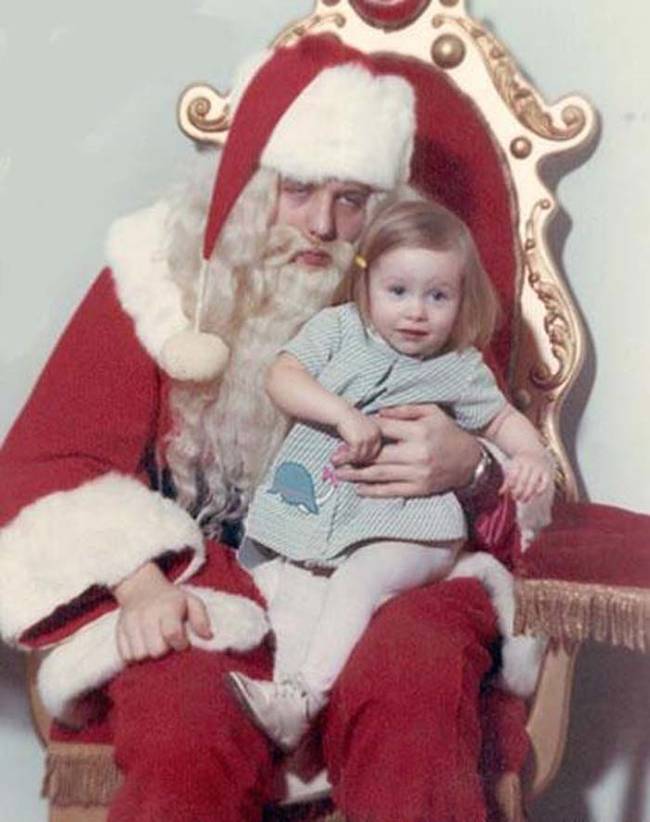 Is Santa falling asleep in this picture, or does he always look like that.