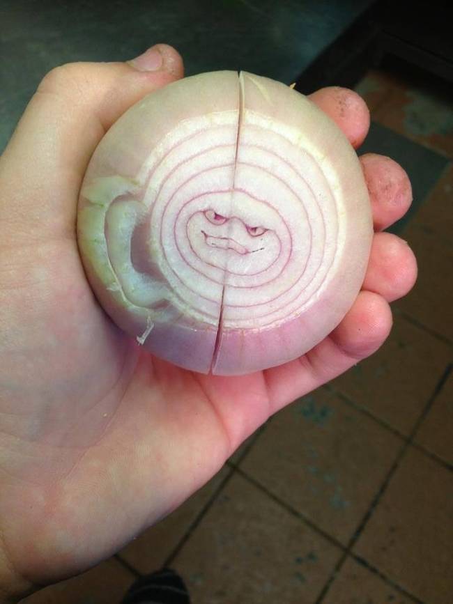 There's nothing quite like a grimacing onion.