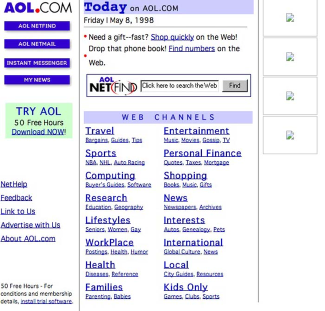 AOL.com from 1998.