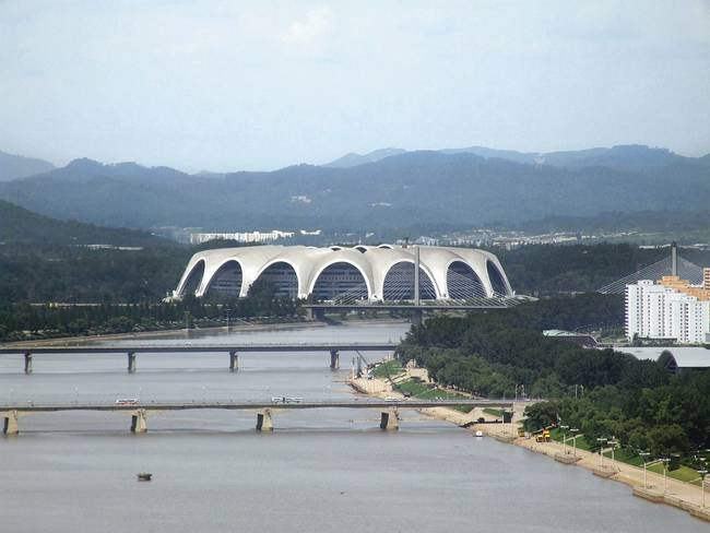 The Rungrado 1st of May Stadium in Pyongyang, North Korea, is the largest stadium in the world, able to hold 150,000 people.