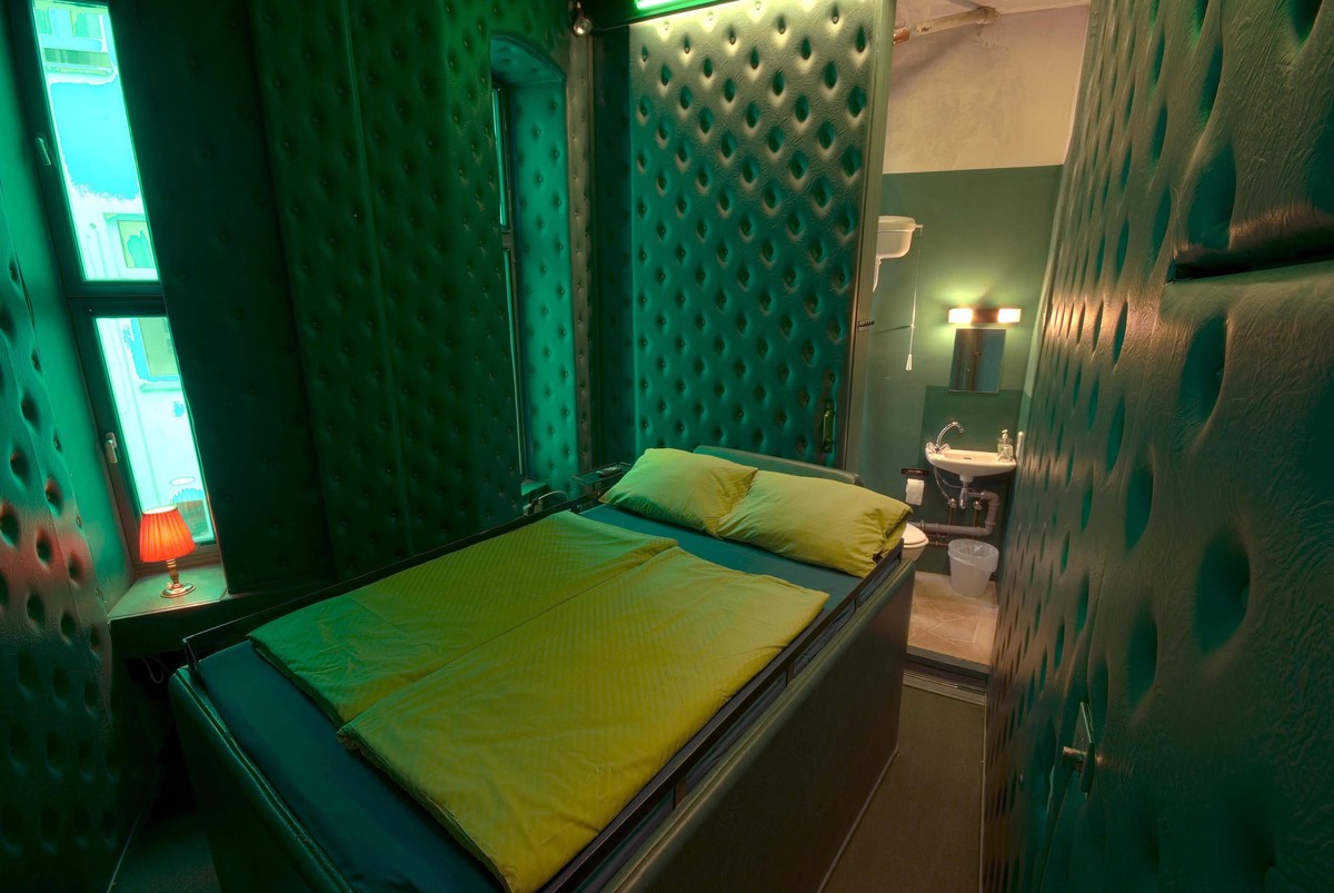 Sleep like the dead: If you've ever wondered if a coffin is comfortable, then check in to this padded room which is designed to make you feel like you're resting in peace.