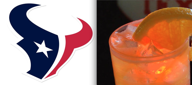 24.) The Texans' Longhorn: lemon rum, orange rum, vodka, orange vodka, orange soda.