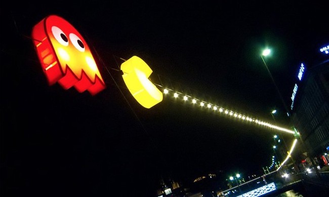 This artists was like, "This street is cool, but it could be Pac-man." And so it was.