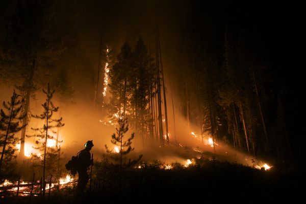 9.) Hotshot crews battle a blaze in Montana.