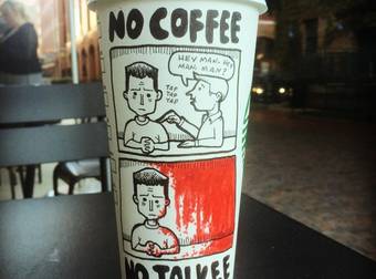 There’s Recycling, And Then There’s What This Artist Does With His Coffee Cups.