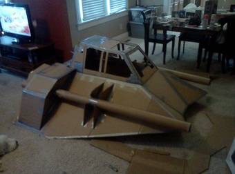 This Star Wars Sled Was Built Entirely Out Of Cardboard And Duct Tape