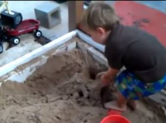 What A Little Boy Discovered In His Sand Box Will Make Your Inner Child SO Jealous