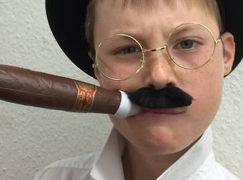 A Funny Little Boy Honors His Grandpa And Does Movember The Right Way