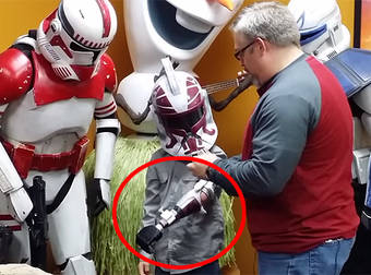 Young Star Wars Fan Surprised With A Prosthetic Arm From Star Wars Characters