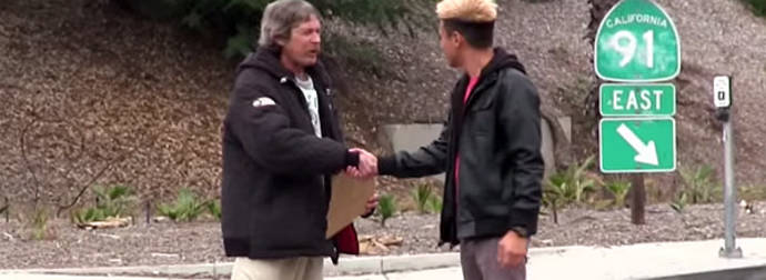 After Giving A Homeless Man $100, This Guy Secretly Filmed Him…