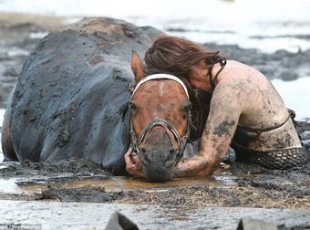 This Horse And Its Owner Endured Three Hours Of Muddy Terror Together