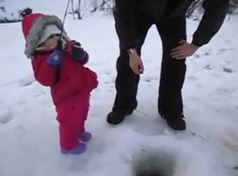 The Tiniest, Sweetest Girl Catches Her First Fish All On Her Own