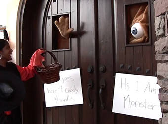 This Kid Had a Totally Awesome Idea for Handing Out Candy on Halloween.