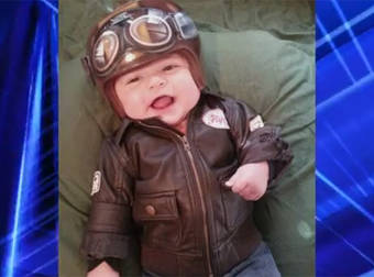 Artist Turns Baby’s Cranial Helmet into an Awesome Looking Aviator Helmet.