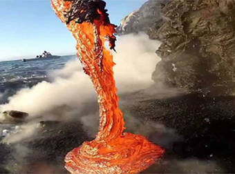 This Rare Footage Of Lava Spilling Into The Ocean Is Incredible