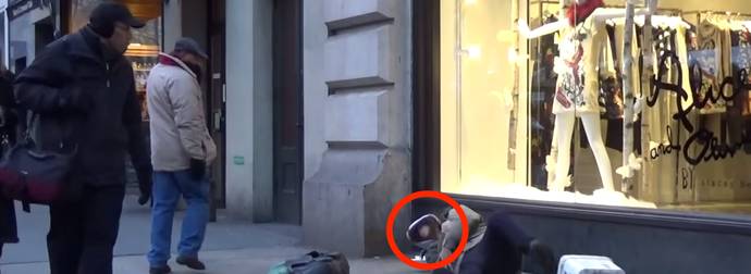 When A Homeless Man Fell On The Street, These People Had A Ridiculous Reaction